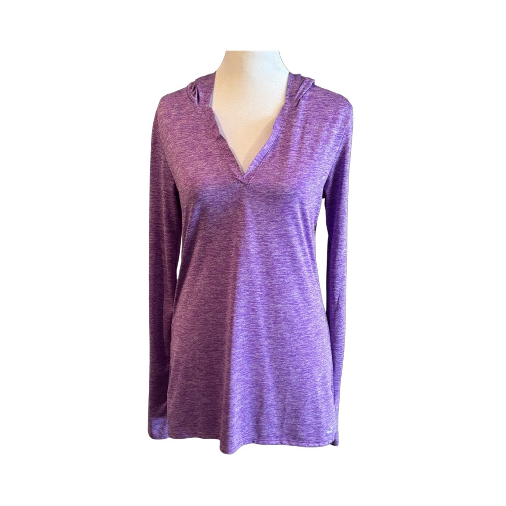Women’s Small Shirt Long Sleeve Hoodie Workout Running Purple Top.